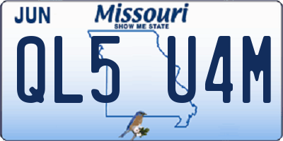 MO license plate QL5U4M