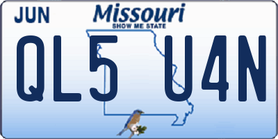 MO license plate QL5U4N