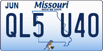MO license plate QL5U4O