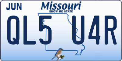MO license plate QL5U4R