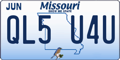 MO license plate QL5U4U