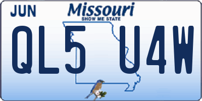 MO license plate QL5U4W