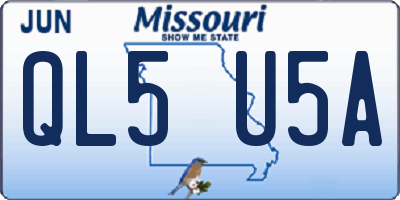 MO license plate QL5U5A