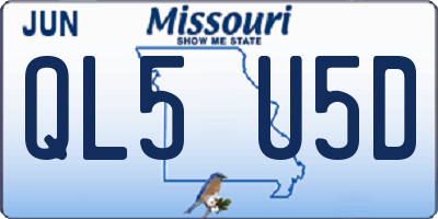 MO license plate QL5U5D
