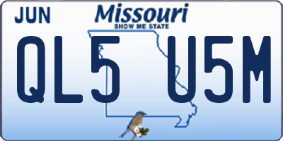 MO license plate QL5U5M
