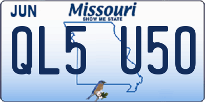 MO license plate QL5U5O