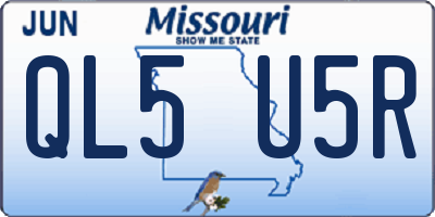 MO license plate QL5U5R