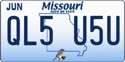 MO license plate QL5U5U