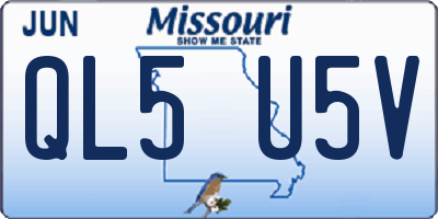 MO license plate QL5U5V