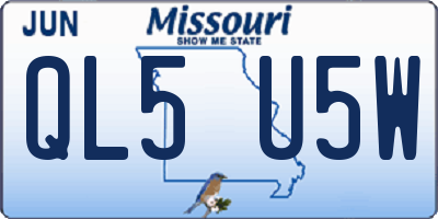 MO license plate QL5U5W