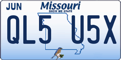 MO license plate QL5U5X
