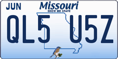 MO license plate QL5U5Z