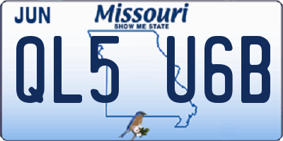 MO license plate QL5U6B