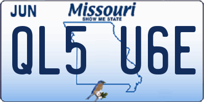 MO license plate QL5U6E