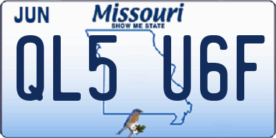 MO license plate QL5U6F