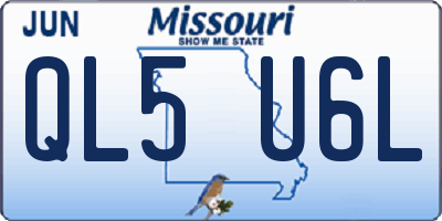 MO license plate QL5U6L