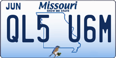 MO license plate QL5U6M