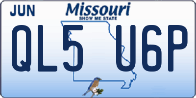 MO license plate QL5U6P