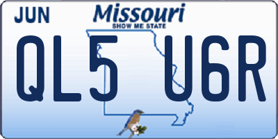 MO license plate QL5U6R