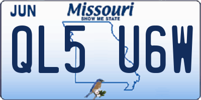 MO license plate QL5U6W