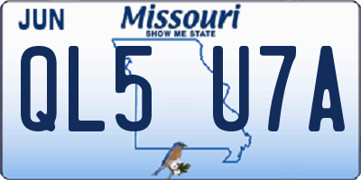 MO license plate QL5U7A