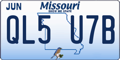 MO license plate QL5U7B
