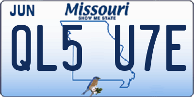 MO license plate QL5U7E