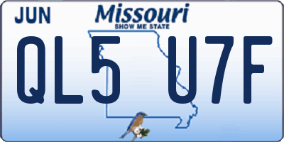 MO license plate QL5U7F