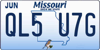 MO license plate QL5U7G