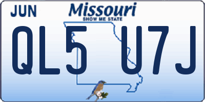 MO license plate QL5U7J