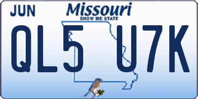 MO license plate QL5U7K