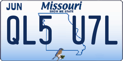 MO license plate QL5U7L