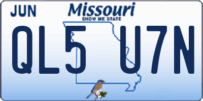 MO license plate QL5U7N