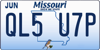 MO license plate QL5U7P