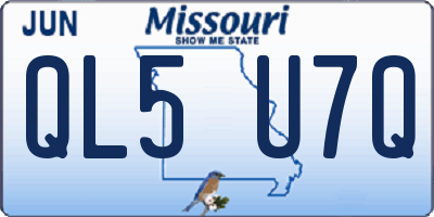 MO license plate QL5U7Q