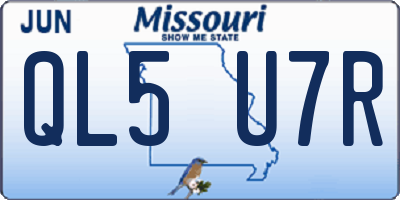 MO license plate QL5U7R