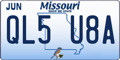 MO license plate QL5U8A