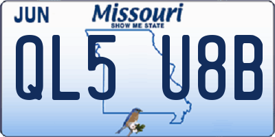 MO license plate QL5U8B