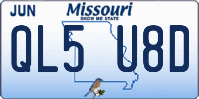 MO license plate QL5U8D