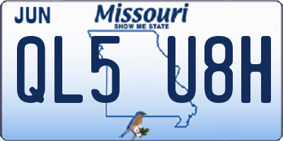 MO license plate QL5U8H