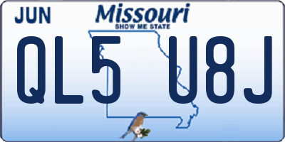 MO license plate QL5U8J