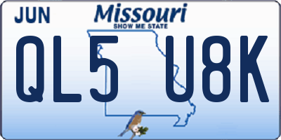 MO license plate QL5U8K