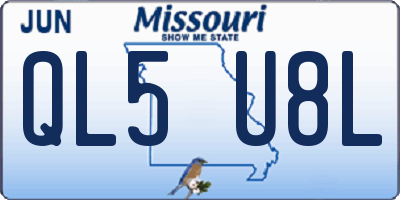 MO license plate QL5U8L