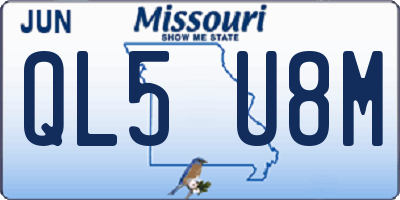 MO license plate QL5U8M