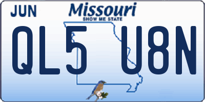 MO license plate QL5U8N