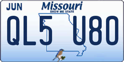 MO license plate QL5U8O