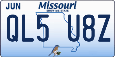 MO license plate QL5U8Z