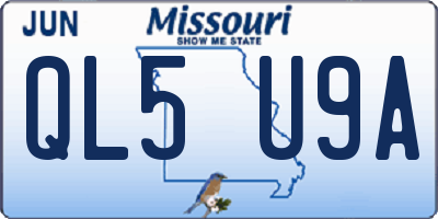 MO license plate QL5U9A