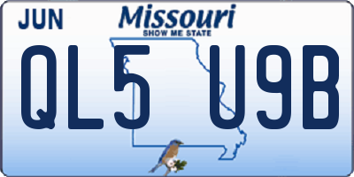 MO license plate QL5U9B