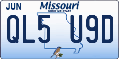 MO license plate QL5U9D